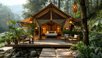 View from the Tent Over Beautiful Natural Surroundings