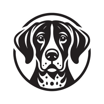 German Shorthaired Pointer.  Kurzhaar. Hunting dog. Simple black vector logo, icon