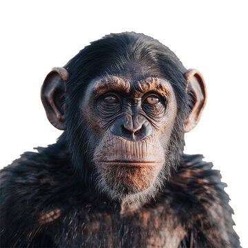 A monkey facing camera on a transparent background. PNG format, This PNG file, with an isolated cutout object on a transparent background.