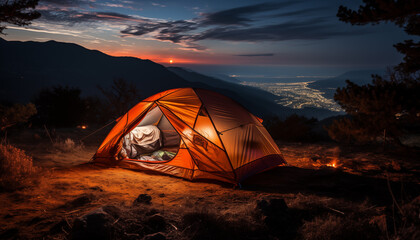 Tent in Nature with a Stunning View of the Night Sky