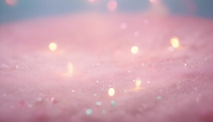 Valentine or Christmas background with light blurred bokeh snow pastel color. banner