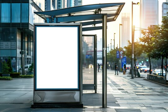 Blank white lightbox front view. advertise in public places. for advertising promotion template