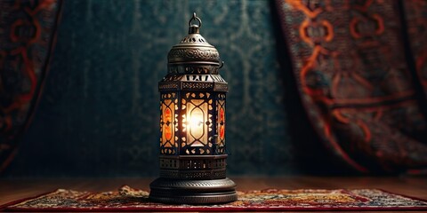 Vintage arabic lantern, theme of Eid-al-Adha, the Feast of Sacrifice - obrazy, fototapety, plakaty