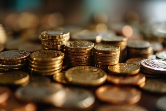 Monedas apiladas concepto de ganancia despues de la inversion