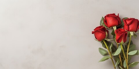 minimalistic design bouquet with a red rose for Sant Jordi, web banner,