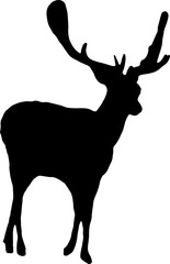 black deer Silhouette png Vector Illustration. PNG on transparent background(png)
