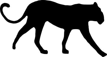 black leopard Silhouette png Vector Illustration. PNG on transparent background(png)