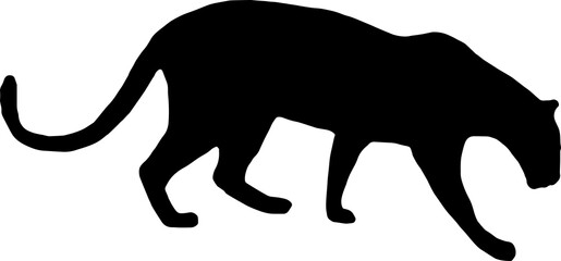 black leopard Silhouette png Vector Illustration. PNG on transparent background(png)