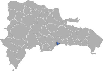 Fototapeta premium DISTRITO NACIONAL DEPARTMENT MAP STATE OF Dominican Republic 3D ISOMETRIC MAP