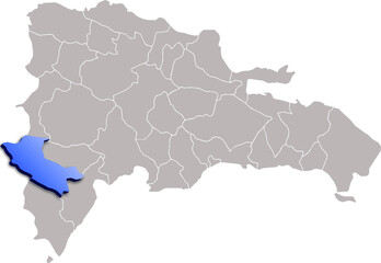 INDEPENDENCIA DEPARTMENT MAP STATE OF Dominican Republic 3D ISOMETRIC MAP