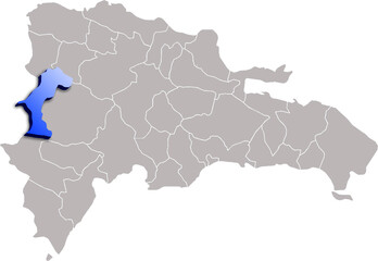 LA ESTRELLA DEPARTMENT MAP STATE OF Dominican Republic 3D ISOMETRIC MAP