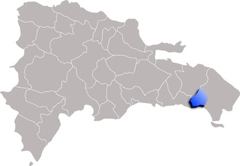 LA ROMANA DEPARTMENT MAP STATE OF Dominican Republic 3D ISOMETRIC MAP