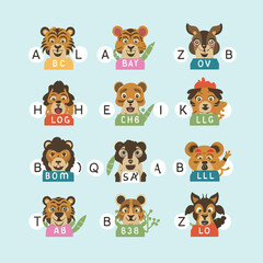 2d vector illustration for  learning cartoon character design for letters of the English language
