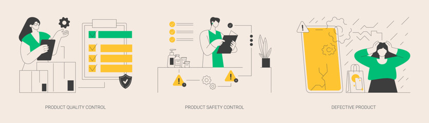 Product manufacturing abstract concept vector illustrations.