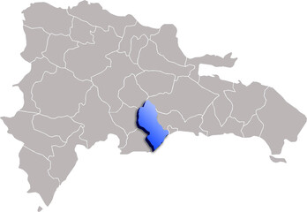 SAN CRISTOBAL DEPARTMENT MAP STATE OF Dominican Republic 3D ISOMETRIC MAP