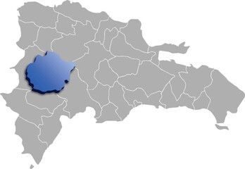SAN JUAN DEPARTMENT MAP STATE OF Dominican Republic 3D ISOMETRIC MAP