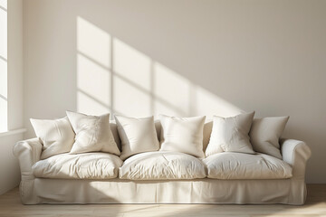 Fototapeta na wymiar white sofa in a bedroom