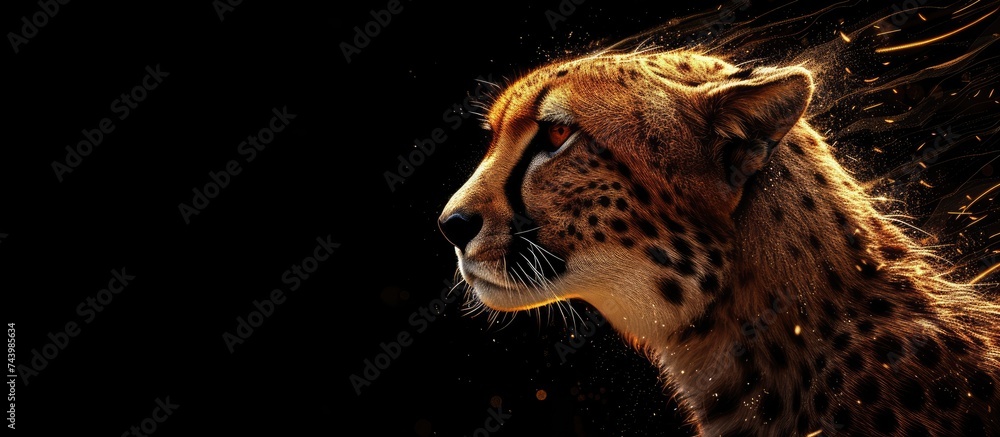 Poster Cheetah in the wild in Africa. with copy space image. Place for adding text or design