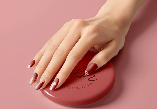 Manicured Nails Art Mockup. Generated by AI