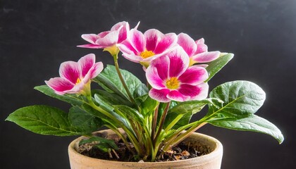 ping flower in pot isolated