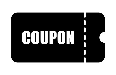 Coupon vector flat style black color isolated on white background 10 eps