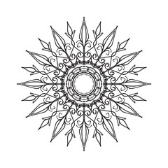 Beautiful vector hand drawn indian ornament mandala on background style.