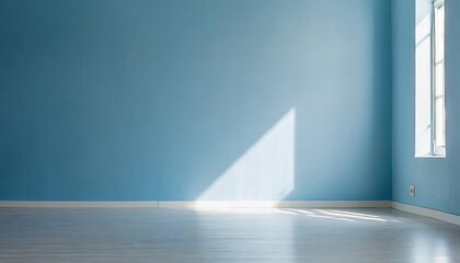 universal minimalistic blue background for presentation a light blue wall in the interior with beautiful built in lighting and a smooth floor