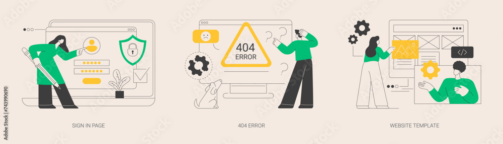 Poster website page interface abstract concept vector illustrations.