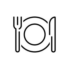 Restaurant food line icon. Dinner sign. Hotel service symbol. Quality design element. Linear style restaurant food icon. Editable stroke. Vector