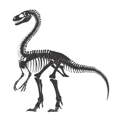 Silhouette Dinosaur skeleton black color only