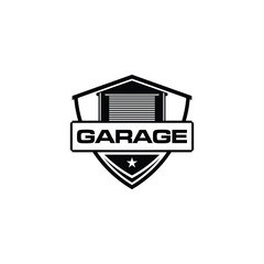 Garage Warehouse Building Badge Label Logo