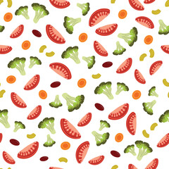 Seamless pattern with vegetables vector design for multipurpose use