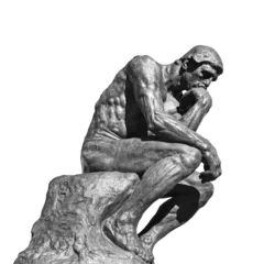The Thinker a bronze sculpture by Auguste Rodin isolated © BOOCYS