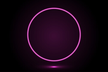 3D Render Neon Light Podium Glow Effect with Gradient Color