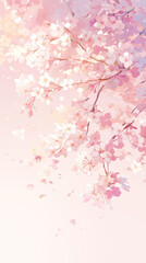 Hanami / cherry blossom festival banner in pink with copy space