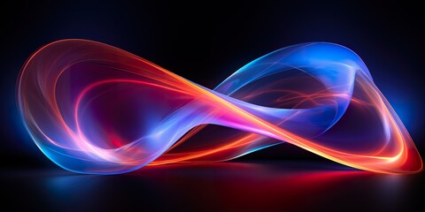 Neon glowing frame on flowing silk background 3d design