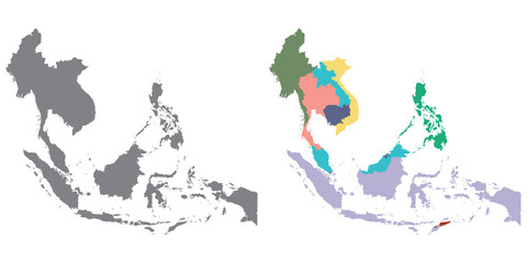 Southeast Asia country Map. Map of Southeast Asia in set 