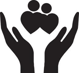 together icon, hands together icon, love icon, hands with love icon, family icon, silhouette, mother icon