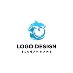 Fototapeta premium Elemen templat desain logo lumba lumba dan ombak. Cocok untuk berbagai keperluan elemen templat desain logo. Cocok untuk berbagai keperluan 
