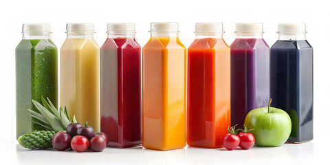 various juices in bottles