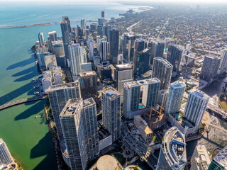 Aerial view Brickell 2024 Miami FL