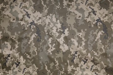 Texture of camouflage fabric as background, top view
