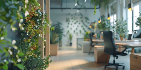 green environment in the office Generative AI