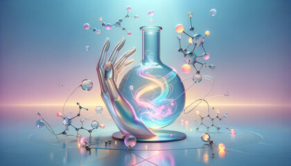 Biochemical Beauty: Artistic Harmony in a Serene Laboratory