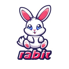 Obraz na płótnie Canvas Cute Anime Rabbit Logo: Whimsical Design for Brand Identity
