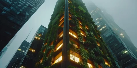 Photo sur Aluminium brossé Gris foncé Green City landscaping Generative AI