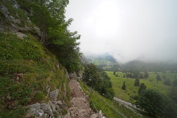 Obraz premium Hiking trail on the ,,Grosser Mythen