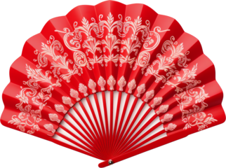 chinese hand fan isolated on white or transparent background,transparency