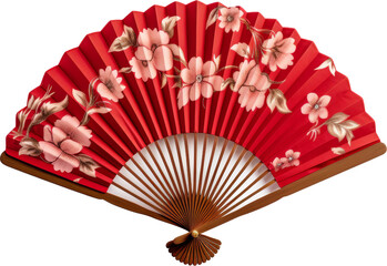 chinese hand fan isolated on white or transparent background,transparency 