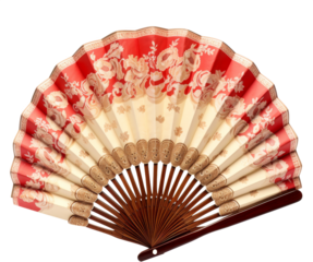 chinese hand fan isolated on white or transparent background,transparency 